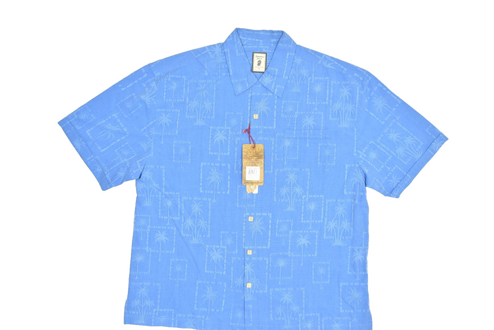 NEW Jamaica Jaxx Men's Blue Palm Tree Hawaiian Shirt Regular Size XXL